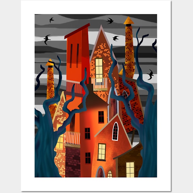 The Crooked House Wall Art by Scratch